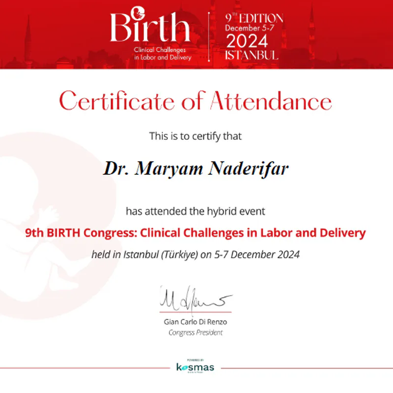 Birth certificate Dr Maryam naderiar