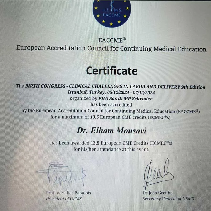 EACCME Dr elham musavi